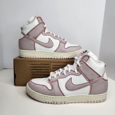 Nike Dunk High 1985 Size 10 Men Summit White/Barely Rose-University Red Sku: Dq8799-100 100% Authentic Brand New With Box (Box Has No Lid) Any Questions? Make Sure To Ask Price Firm Vintage Nike High-top Sneakers For Streetwear, Vintage High-top Sneakers For Streetwear With White Sole, Pink Basketball Shoes With Gum Sole For Streetwear, Nike Casual High-top Sneakers For Streetwear, Vintage Nike Lace-up High-top Sneakers, Retro Pink Basketball Shoes, Vintage High-top Sneakers With Cushioned Footbed, Vintage Nike High-top Basketball Shoes, Nike Vintage High-top Sneakers With Round Toe