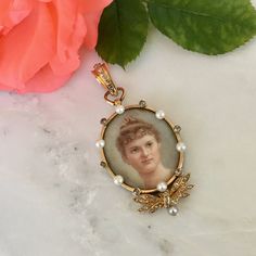 Large Locket, Diamonds And Pearls, Pendant Brooch, Miniature Portraits, Cameo Jewelry, Lovely Ring, Diamond Fashion, Rose Cut Diamond, Gorgeous Necklaces