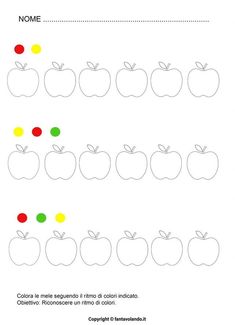 an apple worksheet for children to learn how to write and color the numbers