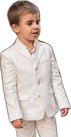 Summer Blazer With Single Button, Summer Blazer With Single Button And Suit Collar, White Suit With Suit Collar For Spring, Casual Linen Suits For Summer, Summer Suit With Suit Collar And Pockets, White Single-breasted Suit For Spring, Casual Linen Summer Suits, White Summer Wedding Blazer, Summer Suit Collar Sets With Pockets