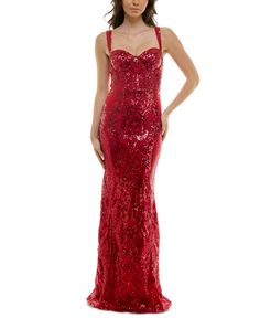 in stock Red Sparkle Prom Dress, Sequin Dress Prom, Rose Gold Prom Dress, Evening Gowns Online, Sparkle Prom Dress, Red Sequin Dress, Strapless Evening Gowns, Gown Red, Lacey Dress