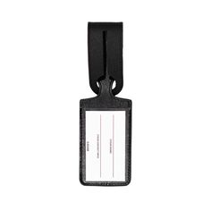 A fun, minimal granulated leather luggage tag for all your travels to help you quickly identify your property. Color: BlackSize: 2.3" x 4"Packaged individually in a custom box Black Luggage Tag With Luggage Sleeve For Travel, Rectangular Leather Luggage Tag, Everyday Rectangular Leather Luggage Tag, Black Leather Rectangular Luggage Tag, Rectangular Black Leather Luggage Tag, Black Rectangular Luggage Tag With Sleeve, Modern Black Luggage Tag For Everyday Use, Modern Rectangular Luggage Tag For Travel, Modern Black Luggage Tag