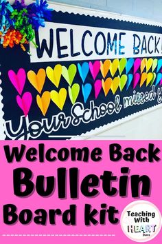 the welcome back bulletin board kit for teachers to use in their school's classroom