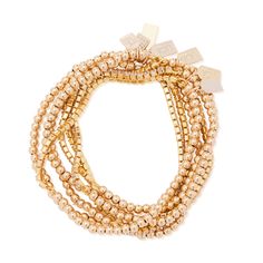 Our take on the tennis bracelet. A chic CZ strand meets our signature beaded bracelet to make the modern, stackable classic. One size; Stretchable. Made with 14kt gold filled beads and genuine CZ accents. Elegant Everyday Rose Gold Stretch Bracelet, Gold Stacked Bracelets With Round Beads, Elegant Rose Gold Stretch Bracelet For Everyday, Elegant Rose Gold Stretch Bracelet For Daily Wear, Adjustable Gold Stacked Beaded Bracelets, Adjustable Stacked Gold Beaded Bracelets, Elegant Stacked Bracelets With Round Beads, Gold Stretch Bracelet For Layering, Elegant Adjustable Stacked Beaded Bracelets