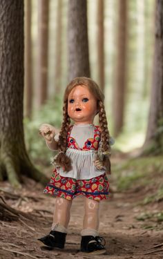 This is our beloved "Greta" - doesn't she look exactly like Little Red Riding Hood?  She is an adorable and well-preserved Armand Marseille doll (mark 2966/4/6/(1/2)) with blue sleeping eyes and real hair wig - long, blonde pigtails. Very cute face. The head and body are in very good condition with no damage. Arms, legs and head are fully movable and remain largely in the position you want them to be. She has a mum function which no longer works. Otherwise, the doll is in good condition, but sho Blonde Pigtails, Real Hair Wigs, Cute Face, Long Blonde, Real Hair, Little Red Riding Hood, Red Riding Hood, Miniature Art, Hair Wig