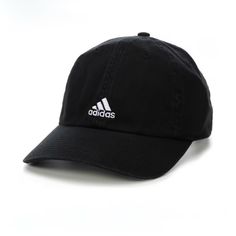 a black adidas hat on a white background