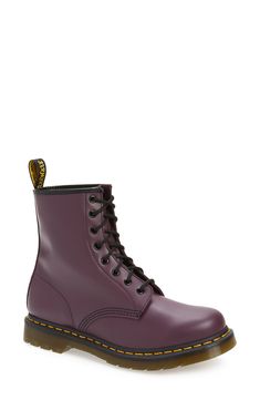 An iconic leather boot features updated styling while maintaining the air-cushioned comfort, chunky lugged sole, and punk attitude of the original. Rock on. Style Name:Dr. Martens '1460 W' Boot (Women). Style Number: 281996. Womens Waterproof Boots, Ugg Classic Short, Hiking Boots Women, Boots Women Fashion, Rock On, Ugg Classic, Leather Boot, Waterproof Boots, Dr. Martens Boots