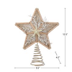 a christmas tree topper with a large star on it's side and a spiral wire