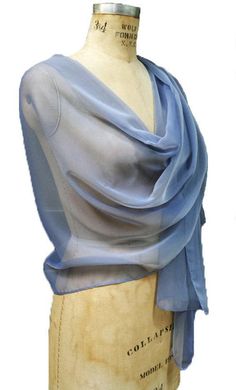 "Chiffon shawl great complimentary for you outfit. Light weight of fabric will making elegant draping on your shoulders. Polyester fabric prevent from appearing wrinkle when wearing. Wrap, tie to make unique design as desire. Size around 19\" x 70\" Color: Periwinkle Fabric: Chiffon /Poly Please contact with any questions." Evening Shawls, Blue Shawl, Chiffon Shawl, Formal Accessories, Duchess Satin, Silk Shawl, Wrap Scarf, Chiffon Scarf, Shawl Wrap