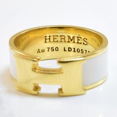 Metal 18k Yellow Gold Size 5 1/2 Width 6.90mm Hermes Ring Gold, Jewelry Placement, Hermes Ring, Accessorize Jewellery, Slim Jims, Expensive Jewelry Luxury, Hermes Accessories