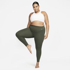 Whether it's yoga or a bike ride or a walk, you can move freely in our unbelievably soft Nike Zenvy leggings. Their InfinaSoft fabric is lightweight—but still squat-proof!—with softness that you can feel with every bend, stretch and shift. Fewer pockets give you a streamlined look, but the drop-in pocket at the center back is still big enough to hold your phone. Plus, they're durable enough for you to move, wash and wear again and again. Nike Zenvy, Leggings Plus Size, Cargo Khaki, Women Lifestyle, Squat Proof, Wide Waistband, Bike Ride, Second Skin, A Walk