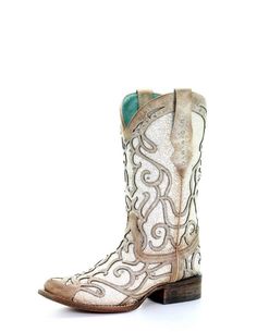 PRICES MAY VARY. Rubber sole Boot opening measures approximately 13" around Wedding Cowboy Boots For Bride, Bridal Cowboy Boots, Cowgirl Boots Wedding, Wedding Cowboy Boots, Nocona Boots, Cowboy Boots Square Toe, Wedding Boots, Corral Boots, Fashionable Snow Boots