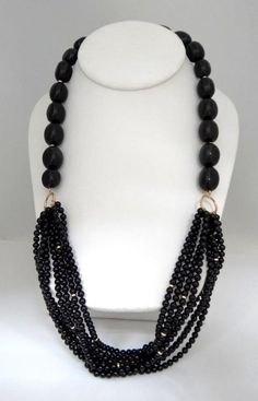 Ladies Zoe B. 14k Yellow Gold (not plated or gold filled) Black Onyx Beaded Necklace. VERY NICE NECKLACE! This necklace is newly polished, nice & shiny and in excellent condition. Comes in a free necklace box. So much nicer in person! Any dark discoloration you see are just the photo's and not the necklace! Clasp: 14k Yellow Gold Toggle Clasp Length: 24" closed Weight: 112.5 grams Smaller Bead Width: 4mm Larger Bead Width: 13mm Hallmarked: 14k Zoe B. LADIES ZOE B. 14K YELLOW GOLD BLACK ONYX BEAD Luxury Onyx Beaded Necklaces For Formal Occasions, Luxury Gold Beaded Necklace With Black Beads, Luxury Black Necklaces With Gold Beads, Luxury Gold Necklace With Black Beads, Gold And Black Bead Necklace, Luxury Black Jewelry With Gold Beads, Necklace Clasp, Toggle Necklace, Necklace Box