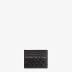 Baguette card case with diagonal FF logo, central compartment and six card slots. Made of black nappa leather with an embossed FF motif. Gold-finish metalware. Made in Italy. One Size Fendi Baguette, Leather Flats, Nappa Leather, Small Leather Goods, Card Case, Card Slots, Fendi, Leather, Black