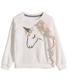 Epic Threads Toddler Girls Unicorn-Print Sweatshirt (NO TAG) A pretty unicorn and fun fringe trim add a touch of magic to her wardrobe with this cozy **** sweatshirt. Ribbed crew neck, cuffs and hem Graphic print with appliqués and fringe trim at front Cotton/polyester/other fibers Machine washable Epic Threads Toddler Girls Unicorn-Print Sweatshirt (NO TAG) A pretty unicorn and fun fringe trim add a touch of magic to her wardrobe with this cozy **** sweatshirt. Ribbed crew neck, cuffs and hem G Pink Unicorn Print Long Sleeve Top, Pink Long Sleeve Top With Unicorn Print, Pink Long Sleeve Tops With Unicorn Print, Unicorn Print Crew Neck Tops For Spring, Cotton Unicorn Print Crew Neck Top, Cotton Crew Neck Top With Unicorn Print, Casual Long Sleeve Tops With Unicorn Print, White Unicorn Print Crew Neck Top, Panda Hoodie