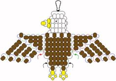 an image of a robot made out of brown and yellow circles on white paper, with the