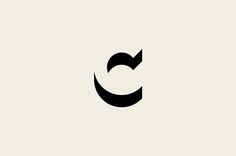 the letter c is made up of black letters and an arrow on a white background