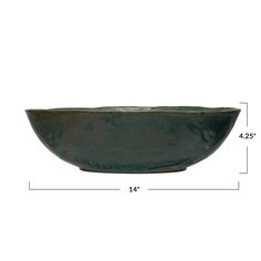 a large bowl is shown with measurements