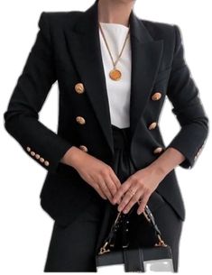 Luxury Black Double-breasted Blazer, Elegant Black Winter Blazer, Black Office Blazer With Buttons, Elegant Double-breasted Black Blazer, Elegant Black Double-breasted Blazer, Black Evening Blazer With Button Closure, Luxury Black Blazer For Work, Elegant Zara Blazer For Winter, Zara Black Blazer For Fall