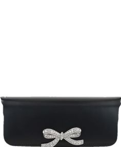 Luxury Black Evening Bag For Business, Designer Black Evening Bag With Silver-tone Hardware, Evening Rectangular Shoulder Bag With Detachable Bow, Rectangular Evening Shoulder Bag With Detachable Bow, Formal Rectangular Shoulder Bag With Bow, Chic Bag With Bow For Travel, Chic Formal Shoulder Bag With Bow, Formal Shoulder Bag With Detachable Bow, Luxury Shoulder Bag With Bow For Party