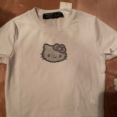 Hello Kitty White Velour Crop Top. Nwt Size Small. Forever21. Sold Out. Clothes Manifestation, Hello Kitty Top, Hello Kitty Hoodie, Teen Crop Tops, Fire Shoes