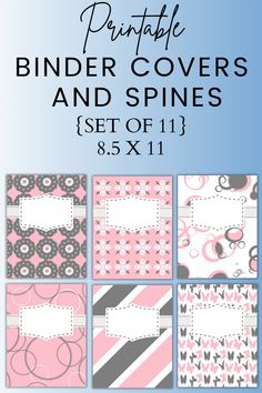 printable binder covers and spines set of 11