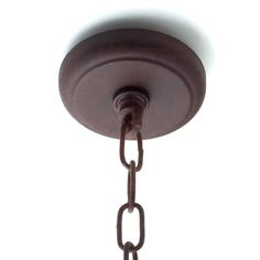 a close up of a light fixture on a white background with a chain hanging from the ceiling