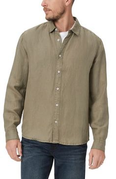 Lightweight linen and silky-soft lyocell bring exceptional comfort to a shirt styled with a wear-everywhere look and a casual, old-favorite feel. 29" length; 42" chest (size Medium) Front button closure Spread collar Long sleeves with button cuffs 52% linen, 48% lyocell Dry clean or machine wash, dry flat Imported Casual Flax-colored Shirt For Spring, Casual Flax Shirt For Spring, Casual Linen Shirt For Business Casual, Casual Flax Color Top With Spread Collar, Casual Flax-colored Top With Spread Collar, Casual Flax Top With Spread Collar, Business Casual Linen Shirt For Fall, Casual Flax Shirt With Button Closure, Casual Flax Button-up Shirt