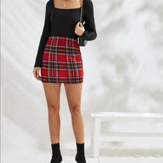 Super Cute Red Plaid Skirt. Very Flattering. A Closer Must Have ! Casual Red Pencil Skirt, Trendy Fitted Red Mini Skirt, High Waist Red Skirt For Winter, Casual Red Pencil Mini Skirt, Red High Waist Mini Skirt For Fall, Trendy Red Mini Skirt, Trendy Red Lined Skirt, Trendy Red Fitted Skirt, Trendy Red Winter Skirt