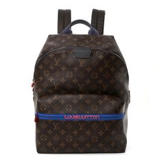 This is the authentic LOUIS VUITTON Monogram Outdoor Apollo Backpack. This backpack is crafted of classic Louis Vuitton monogram coated canvas. The bag features adjustable brown leather shoulder straps with grey taiga leather accents, a blue canvas top handle, and a front zipper pocket. The stylized wrap-around red lock zipper pull opens to a dark brown nylon fabric interior with patch pockets. Louis Vuitton Monogram Bag, Louis Vuitton Backpack, Louis Vuitton Empreinte, Louis Vuitton Damier Ebene, Leather Accents, Monogram Bag, Blue Canvas, Nylon Fabric, Sling Bag