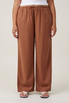 Haven Wide Leg Pant Size 12 Women, Pants Details, Hot Iron, Wide Leg Pant, Womens Clothing Sizes, Natural Fabrics, Wide Leg Pants, Elastic Waist, Wide Leg