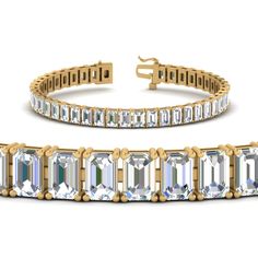 Illuminate her wrist with the lavish look of this gleaming diamond tennis bracelet. Showcasing a row of emerald cut diamonds in basket prong settings. Radiant with 17 Ct of diamonds and polished to a bright shine, this 7-inch bracelet is a chic mix of glamour and elegance and secures with a box clasp.  Emerald cut diamond of 17.20 Total Carat Weight with Clarity VS2 and Color G in a prong setting. Total Number of Stones:- 43 The 17 Ct. Emerald Cut Tennis Bracelet Basket Set can also be obtained with an array of valuable metals as well as gemstones too. Free shipping within USA. Direct Manufacturing Prices. Easy Returns With Lifetime Upgrade. Schedule a one hour special appointment with our jewelry specialist only at our New York Showroom. (Please note that the full Fascinating Diamond Infinity Engagement Ring, Diamond Tennis Bracelet, Basket Set, Emerald Cut Diamond, Box Clasp, Tennis Bracelet Diamond, Best Diamond, Emerald Cut Diamonds, Tennis Bracelet