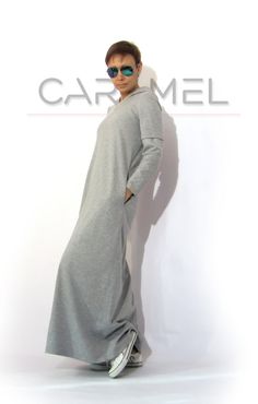 Sweatshirt dress Long Sleeve Dress Hooded Dress Maxi Dress Stretch Solid Dresses With Pockets, Stretch Solid Color Dresses With Pockets, Solid Stretch Dresses With Pockets, Casual Gray V-neck Maxi Dress, Casual Gray Long Sleeve Maxi Dress, Casual Stretch Midi Dress Longline, Stretch Dresses With Side Pockets For Spring, Spring Dresses With Side Pockets And Stretch, Spring Stretch Dresses With Side Pockets