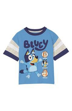 A breathable cotton blend keeps them ready for action in this graphic T-shirt featuring Bluey and the family. 60% cotton, 40% polyester Machine wash, tumble dry Imported Contemporary Accessories, Satchel Tote Bag, Marine Serre, Pajama Robe, Boys Top, Designer Clothes For Men, Toddler Girl Outfits, Comfortable Dress, Women's Summer Fashion