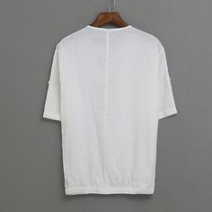 Men Linen Collarless Loose Short Sleeve Shirt
Size Chat： Plain V-neck Shirt For Summer, White Solid Color Shirt For Summer, White Shirt For Summer, White Solid Color Beach Shirt, Oversized Solid Color Shirt For Summer, White Half Sleeve Shirt For Summer, Plain Cotton V-neck Top, Casual Half Sleeve Tops For Beach, White Half Sleeve Summer Shirt