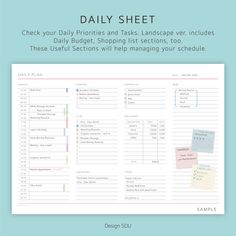 the daily planner is shown with notes and reminders to help you organize your schedule