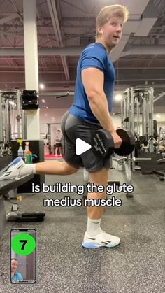 a man is doing exercises in the gym