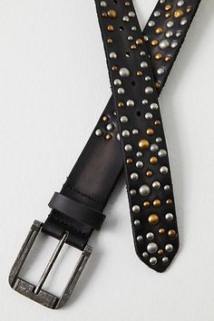 Add an edgy touch with this belt, featured in a leather fabrication and with round, mixed-metal studs for an ultra cool detail to any look.* Buckle closure* Adjustable fit Embellished Belts, Black Studded Belt, Style Aesthetics, Embellished Belt, Suede Belt, Belt Style, Studded Belt, Heritage Fashion, Black Leather Belt