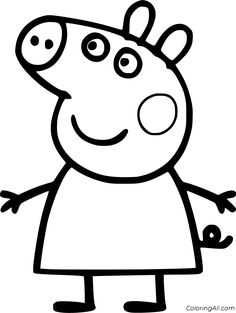 peppo pig coloring page for kids to print out and color on the back side