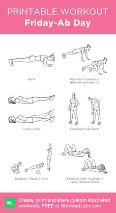 the printable workout poster for friday - ab day