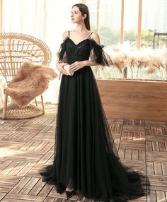 Black Long Evening Dress, Prom Dresses Lace Sleeves, Off Shoulder Tulle, Prom Dresses Long Black, Lace Long Prom Dress, Long Black Evening Dress, Wedding Cardigan, Prom Dress Black, Black Evening Dress