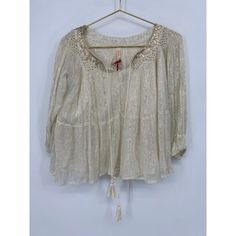 Approximately Measurements Pit To Pit 25" Length 23" Sleeve16" Size: Womens Small Condition: New With Tags Anthropologie Top, Embroidered Blouse, Small Tops, Red Gold, Gold Color, Anthropologie, Womens Tops, Size Small, Fashion Outfits