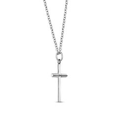 A beautiful and modern twist to your traditional flat cross necklace. Introducing our stainless steel women's cross pendant that has a diamond cut look and if perfect for layering. Product DetailsCross Size: 25 mm x 16 mm (0.98" x 0.63")Chain Length: 17 inches + 2" extensionChain Width: 2 mm Finish: Shiny White Gold Cross Necklace With Adjustable Chain, Stainless Steel Cross Pendant Necklace As Gift, Minimalist Stainless Steel Cross Necklace With Adjustable Chain, Stainless Steel Cross Pendant Necklace For Gift, Gift White Gold Cross Necklace In Stainless Steel, Gift Stainless Steel Cross Pendant Necklace, Modern Cross Pendant Necklaces As Gift, Stainless Steel Pendant Cross Necklace For Gift, Modern Necklaces With Cross Pendant As Gift