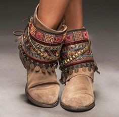 Boho Bohemian Style Shoes, Bohemian Shoes, Moda Hippie, Estilo Indie