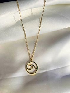 Dainty wave Necklace,Minimalist wave,Charm Necklace,Shower safe, Fin Necklace,Gold dipped, Hypoallergenic, For Her,Gift for her Summer Gift Circular Jewelry, Flower Necklace Gold, Mangalsutra Chain, Wave Jewelry, Wave Necklace, Necklace Minimalist, Wedding Jewellery Necklace, Gold Dipped, Jewelry Inspo