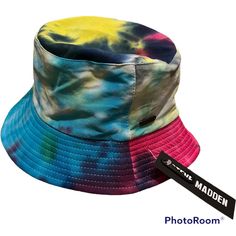 Brand New, With The Tags Bucket Hat Reverses From A Sold Dark Navy To Rainbow Tie Dye ***Fyi: The Navy Is So Dark That It Looks Black In Some Light; But When I Looked Up The Item On “Barcodelookup.Com,” The Description Is, In Fact, “Navy/Tie Dye Reversible” Reversible Multicolor Wide Brim Sun Hat, Trendy Multicolor Reversible Sun Hat, Casual Multicolor Reversible Sun Hat, Adjustable Multicolor Reversible Sun Hat, Trendy Reversible Multicolor Sun Hat, Reversible Multicolor Sun Hat For Festivals, Multicolor Flat Brim Bucket Hat For Spring, Reversible Flat Brim Bucket Hat For Spring, Multicolor Reversible Hat With Curved Brim