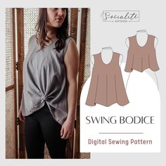 the sewing pattern is designed to be used as a top