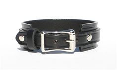 Black Leather Bracelet Adjustable Black Leather Belt Buckles, Adjustable Black Leather Belt Buckle, Classic Black Belt Buckle, Classic Adjustable Black Belt Buckle, Classic Adjustable Jewelry With Silver Buckle, Classic Wide Band Cuff Bracelet, Adjustable, Classic Adjustable Wide Band Bracelets, Classic Wide Band Adjustable Bracelets, Black Leather Bracelets With Custom Hardware