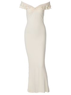 The Ayleen Off Shoulder Maxi Dress in Ivory is a must-have from the Alees Fashion Spring-Summer Collection. Its V-neck and high waist create an elegant and slim fit look, perfect for any occasion. Dare to feel sexy and stylish in this fun and flirty dress. Details Ayleen Off Shoulder Maxi Dress in Ivory V-Neck High Waist Slim Fit Elegant, Sexy, Stylish Alees Fashion Spring-Summer Collection Chic Fitted Maxi Length V-neck Dress, Fitted V-neck Dress With Flattering Silhouette For Summer, Summer V-neck Bodycon Dress With Flattering Silhouette, Summer Formal Bodycon V-neck Dress, Stretch V-neck Dress For Formal Summer Occasions, Feminine Beige Maxi Dress For Evening, Spring V-neck Flattering Bodycon Dress, Spring V-neck Flattering Silhouette Bodycon Dress, Cream Maxi Dress For Dinner