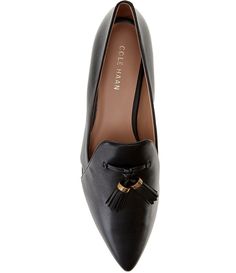 Cole Haan Vanya Tassle Leather Loafers | Dillard's Workwear Tassel Loafers With Branded Insole And Flat Heel, Formal Flat Tassel Loafers For Spring, Fall Gala Slip-on Loafers, Flat Tassel Loafers Slip-on For Office, Formal Flat Tassel Loafers With Rubber Sole, Formal Brogue-styled Flats For Fall, Formal Flats With Brogue Detailing For Fall, Formal Flat Tassel Loafers, Formal Closed Toe Flats For Fall